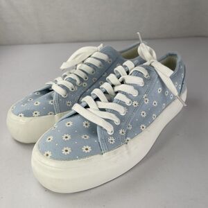 New Sincerely Jules Daisy Flower Sneakers Women’s Size 8 Light Blue & White